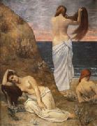 Pierre Puvis de Chavannes Young Girls on the Edge of the Sea oil